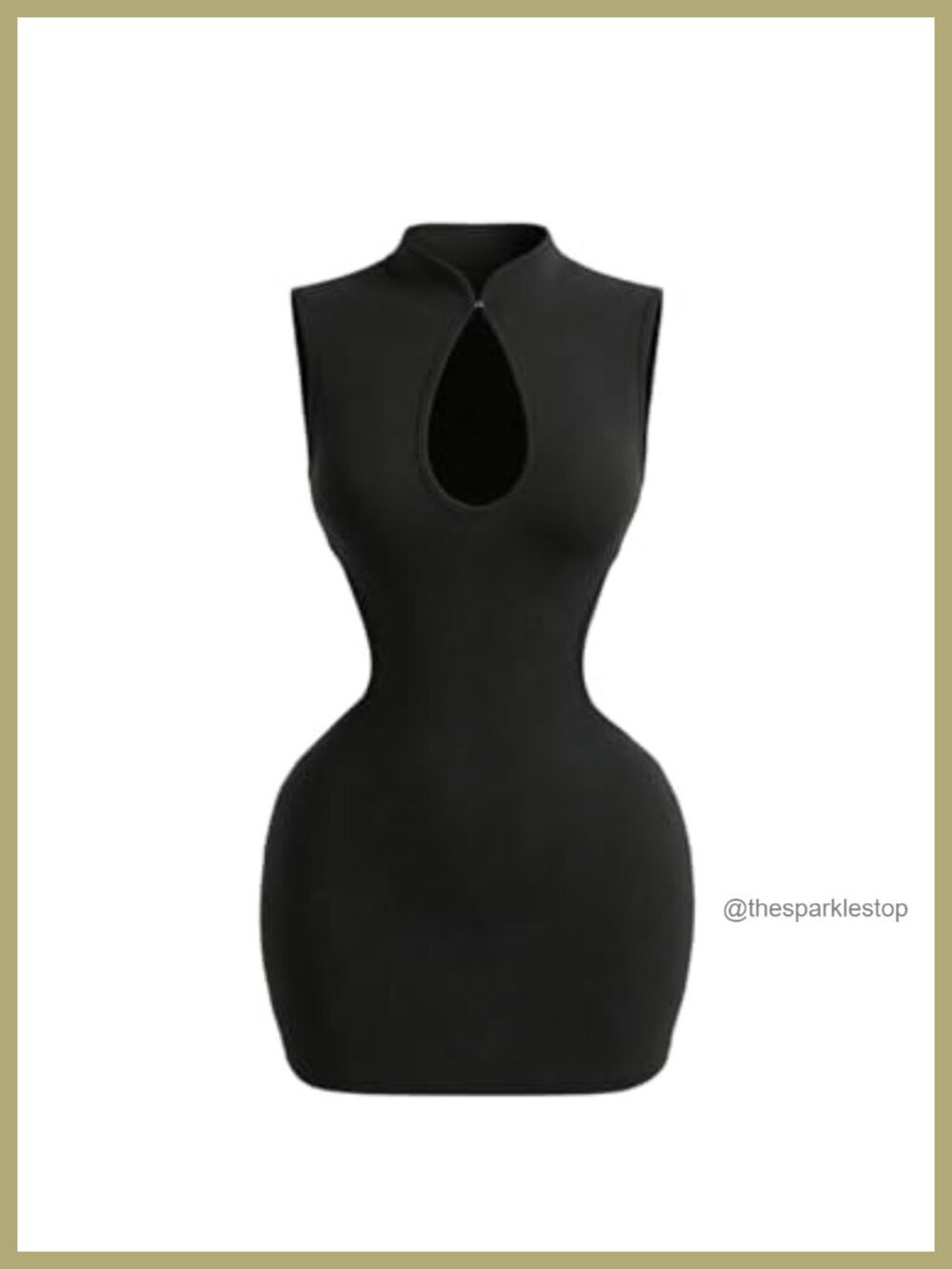 Women's Mandarin Collar Bodycon Mini Qipao Dress Sleeveless Cut Out Party